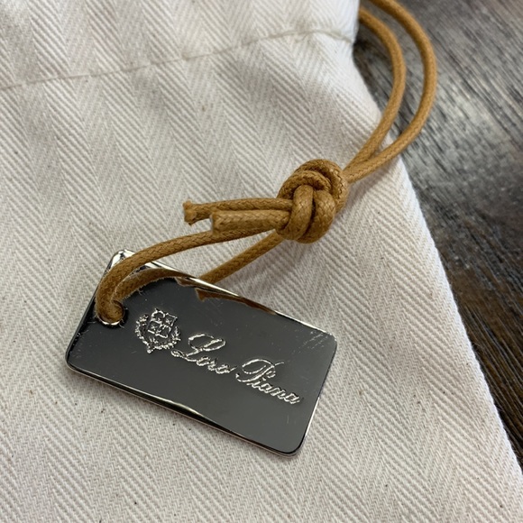 LORO PIANA COTTON BAG WITH LOGO ENGRAVED METAL TAG - Picture 2 of 4